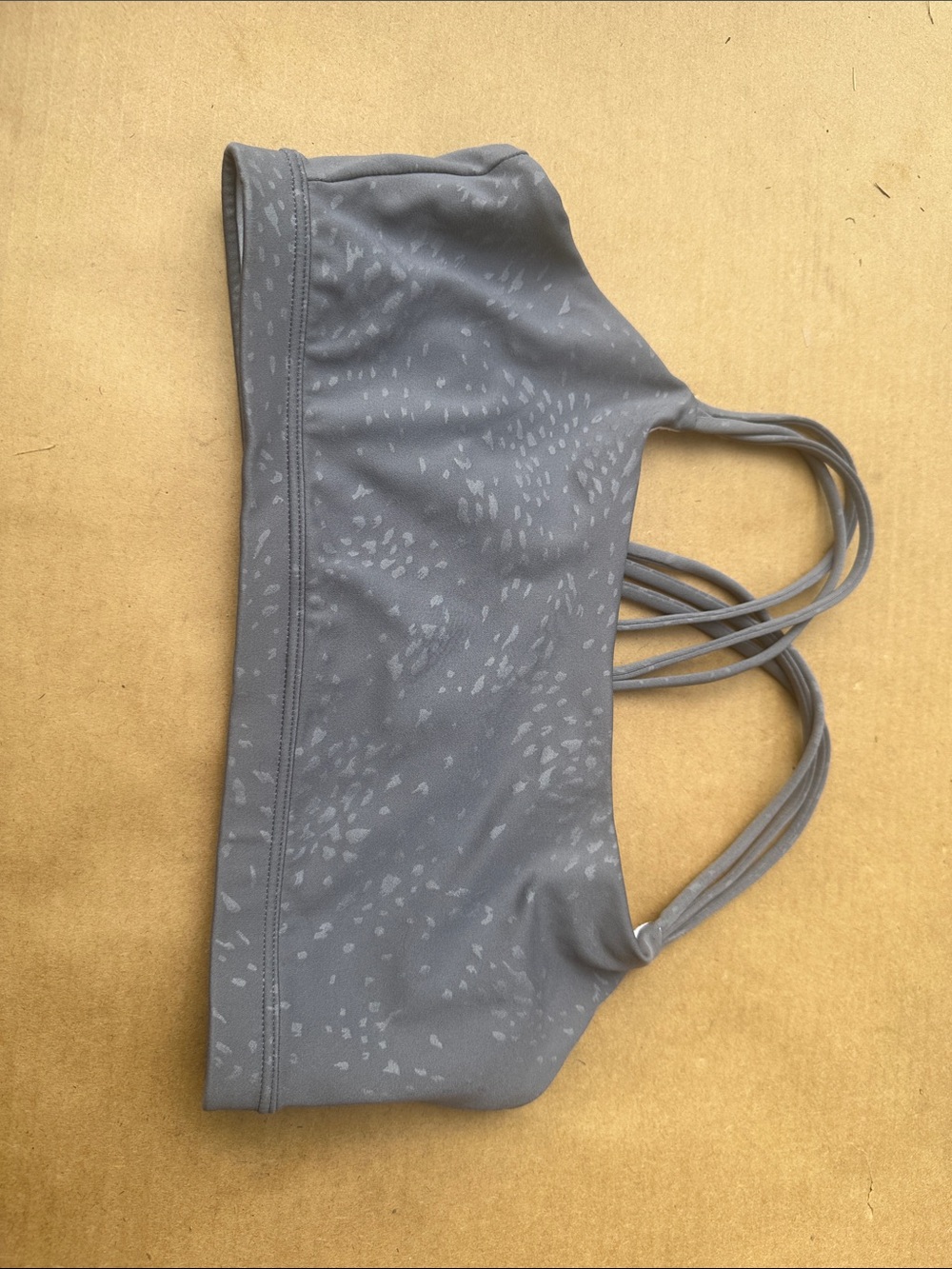 GAP Gray Strappy Sports Bra with Subtle Print